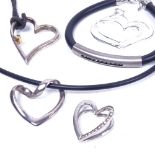 PETER CHRISTENSEN NIELSEN - silver gold and heart-shaped pendant, 2 silver heart bracelets etc