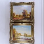 Wheeler, pair of oils on canvas, rural scenes, 16" x 20", framed