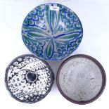 3 Studio pottery bowls, largest diameter 23cm (3)