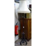An Empire style standard lamp with metal liner and shade, H176cm
