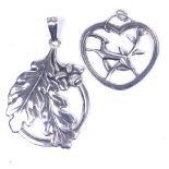 CARL M COYR - stylised silver acorn design pendant, and CHRISTIAN VEILSKOV - a stylised silver