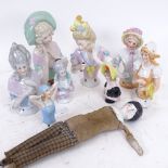 A group of late 19th/early 20th century porcelain boudoir half dolls (9)