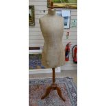 A Vintage tailor's dummy, on turned wood stand, size 48, overall height 160cm