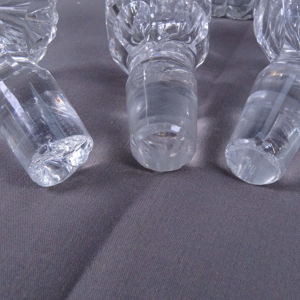 9 glass decanters and stoppers, including large mallet shaped example, largest height 34cm (9) - Image 2 of 2