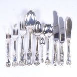 A collection of King's pattern silver plated cutlery, for 12 people (some pieces missing)