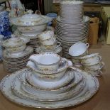 A Frances china Japan pattern transfer decorated dinner and tea service, including graduated meat