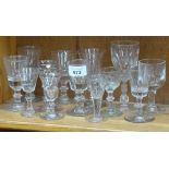 A group of 19th and 20th century drinking glasses, including ale examples