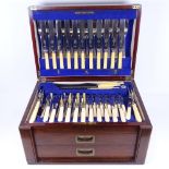 Various sets of silver plated cutlery, including Viners, Poston & Company cutlery etc, in a