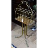 A Victorian brass revolving magazine stand, H80cm