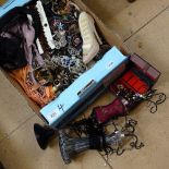 A large quantity of costume jewellery, and jewellery stands etc