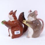 2 Beswick figural teapots, including red squirrel and mouse, height 19cm (2)