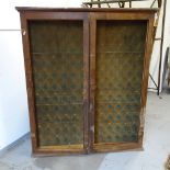 A Victorian pine 2-door key cabinet, W110cm, H130cm, D13cm