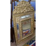 A 19th century embossed gilt-framed mirror, W58cm, H94cm
