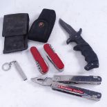 Swiss Army penknives, Swiss Army combination tool, and a Schliefer folding knife