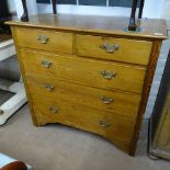 An Antique pine 5-drawer chest, W104cm, H100cm, D48cm