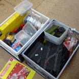 Box of Meccano and Scalextric track