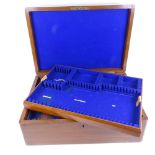 A Victorian mahogany cutlery box with fitted tray, width 47cm