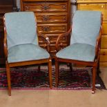 A pair of mid-century Hollywood Regency small armchairs, by Maurice Hirsch, stamped M. Hirch to