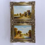 Wheeler, pair of oils on canvas, rural landscapes, signed, 12" x 16", framed