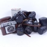 Various 35mm Vintage cameras, including Olympic Issue Zenit etc