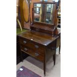 An Art Nouveau mahogany 2-drawer dressing table, W84cm, H153cm, D51cm