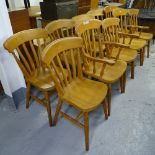 A set of 10 pine and beech kitchen chairs (8 and 2)