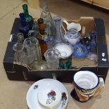 A mixed group of ceramics and glass (boxful)