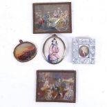 Various miniature paintings, including example on ivory of a gentleman (5)