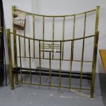 An Antique brass 4'6" bed frame