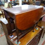 A mahogany drop leaf dining table, on cabriole legs, W92cm, H75cm