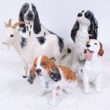 5 porcelain animals, including Royal Doulton HN1099 Beagle, Beswick goat, and Coalport dog (5)