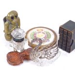 Various collectables, including Royal Engineer's sweetheart compact, set of miniature leather-