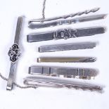 HERMANN SIERSBOL and COYR - 7 various Danish silver tie clips, and other maker's
