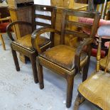 A pair of 1930s leather-seated Bridge chairs
