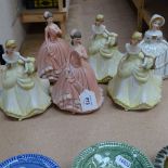 A set of 5 Ceramia china figures, and another (6)