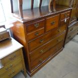 A late Victorian mahogany chest, with hat drawer, 4 short and 3 long drawers, W122cm, H120cm, D53cm