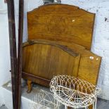 A pair of Art Deco figured walnut single beds