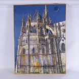 Ron Dellar, oil on canvas, Arundel Cathedral, 2006, framed, overall 82cm x 61cm