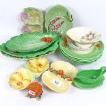 A group of fruit decorated china, including Carlton Ware and Crown Devon