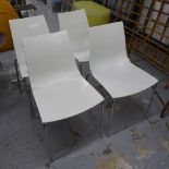 A set of 4 Papilio, Design Archirivolto stacking chairs on chrome legs, with impressed marks