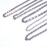 5 various sterling silver necklaces, 107g