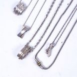 5 various silver and silver-gilt Danish design pendants and necklaces