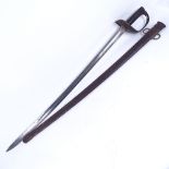 An early 20th century British Army Cavalry sword, with pierced Maltese cross basket hilt, and
