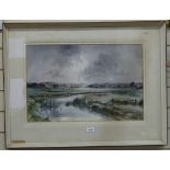 Thomas Liverton (1907 - 1973), watercolour, September evening, framed, overall 59cm x 77cm