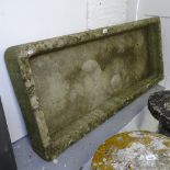 An Antique carved stone sink of rectangular form, L137cm, H16cm, D60cm