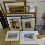 A group of paintings and prints, including works by J Tuck and Stella Viner