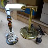 Vintage Barge Ware lamp, brass swivel desk lamp etc