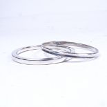 2 Danish sterling silver bangles of plain form, 32g