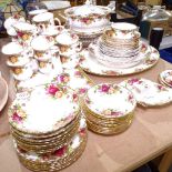 A quantity of Royal Albert Old Country Roses pattern dinner and teaware