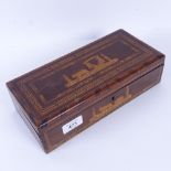 An Italian Sorrento Ware inlaid box, length 27cm